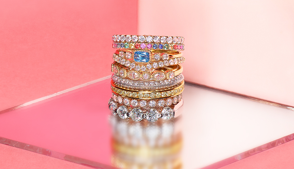 stacked wedding rings